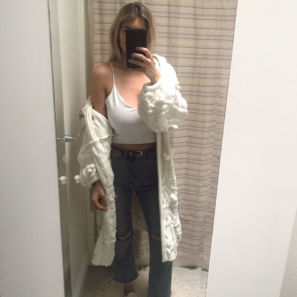 For Love & Lemons Knitz Cable Braided Hood Sweater